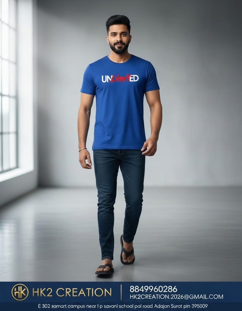 MENS WEAR 100% COTTON ROUND NECK T-SHIRT-185 GSM  "INVISIBLE"