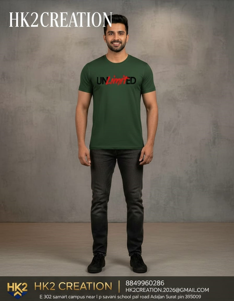 MENS WEAR 100% COTTON ROUND NECK T-SHIRT-185 GSM  "INVISIBLE"