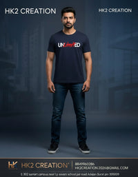 MENS WEAR 100% COTTON ROUND NECK T-SHIRT-185 GSM  "UNLIMITED"