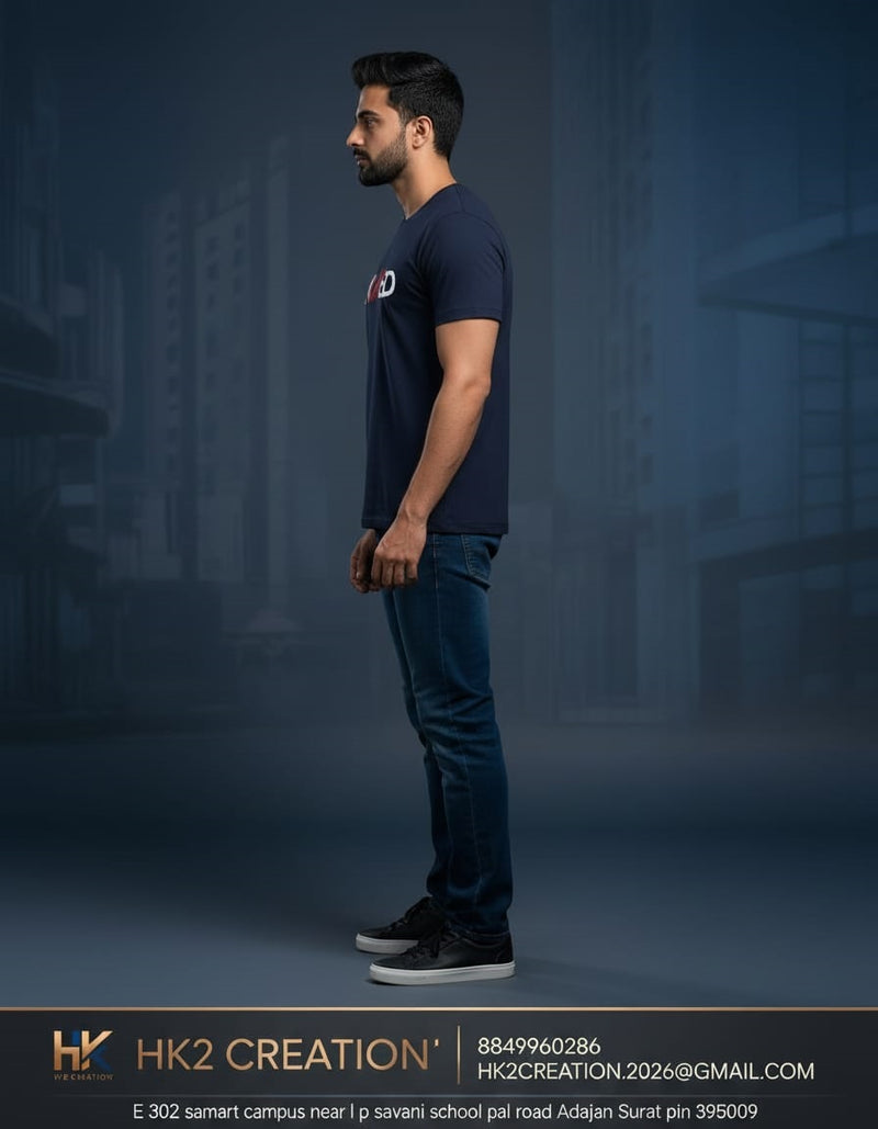 MENS WEAR 100% COTTON ROUND NECK T-SHIRT-185 GSM  "UNLIMITED"