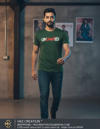 MENS WEAR 100% COTTON ROUND NECK T-SHIRT-185 GSM  "UNLIMITED"