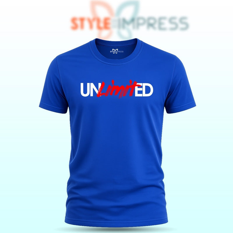 MENS WEAR 100% COTTON ROUND NECK T-SHIRT-185 GSM  "UNLIMITED"