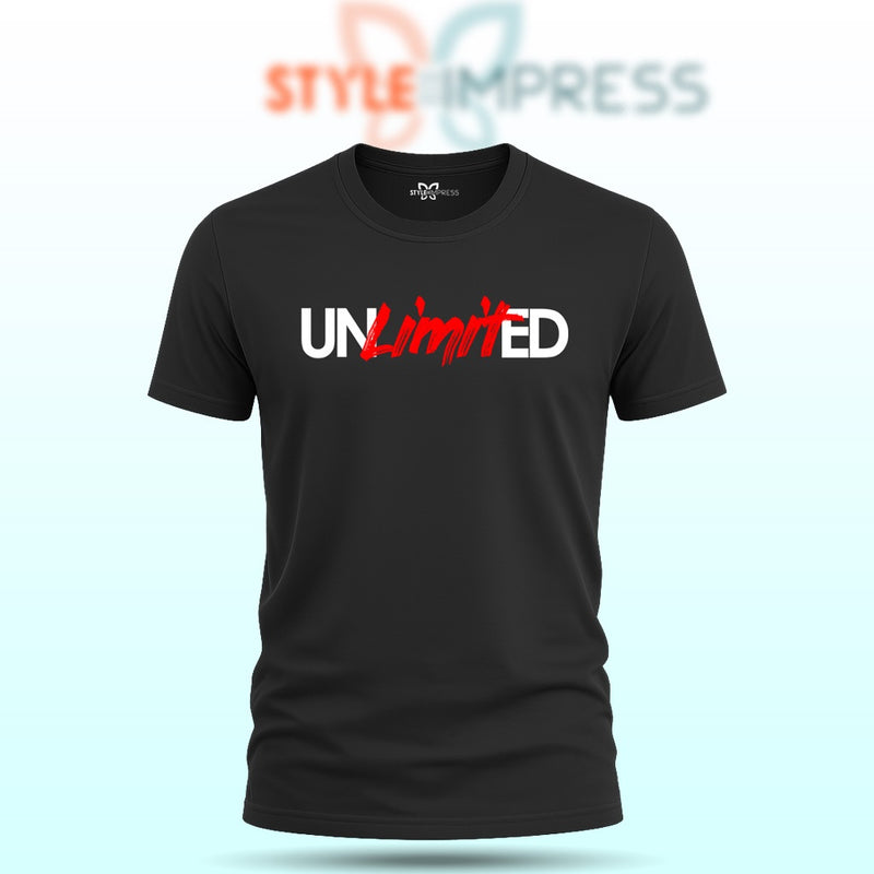MENS WEAR 100% COTTON ROUND NECK T-SHIRT-185 GSM  "UNLIMITED"