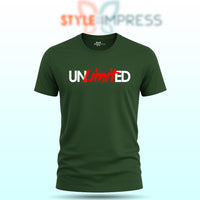 MENS WEAR 100% COTTON ROUND NECK T-SHIRT-185 GSM  "UNLIMITED"