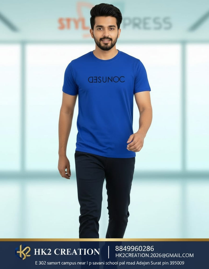 MENS WEAR 100% COTTON ROUND NECK T-SHIRT-185 GSM  "CONFUSED"