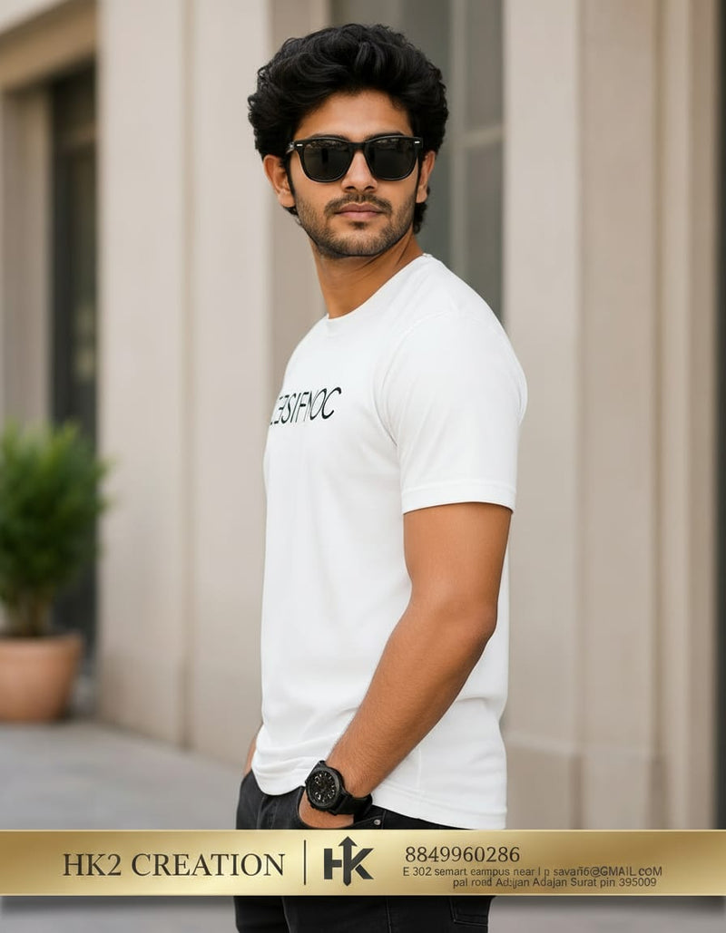 MENS WEAR 100% COTTON ROUND NECK T-SHIRT-185 GSM  "CONFUSED"
