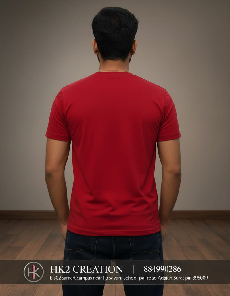 MENS WEAR 100% COTTON ROUND NECK T-SHIRT-185 GSM  "CONFUSED"