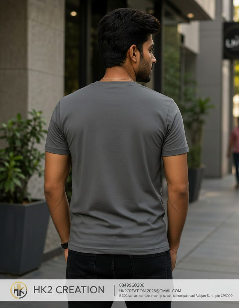 MENS WEAR 100% COTTON ROUND NECK T-SHIRT-185 GSM  "CONFUSED"