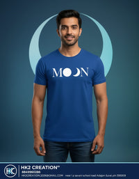 MENS WEAR 100% COTTON ROUND NECK T-SHIRT-185 GSM  "MOON"