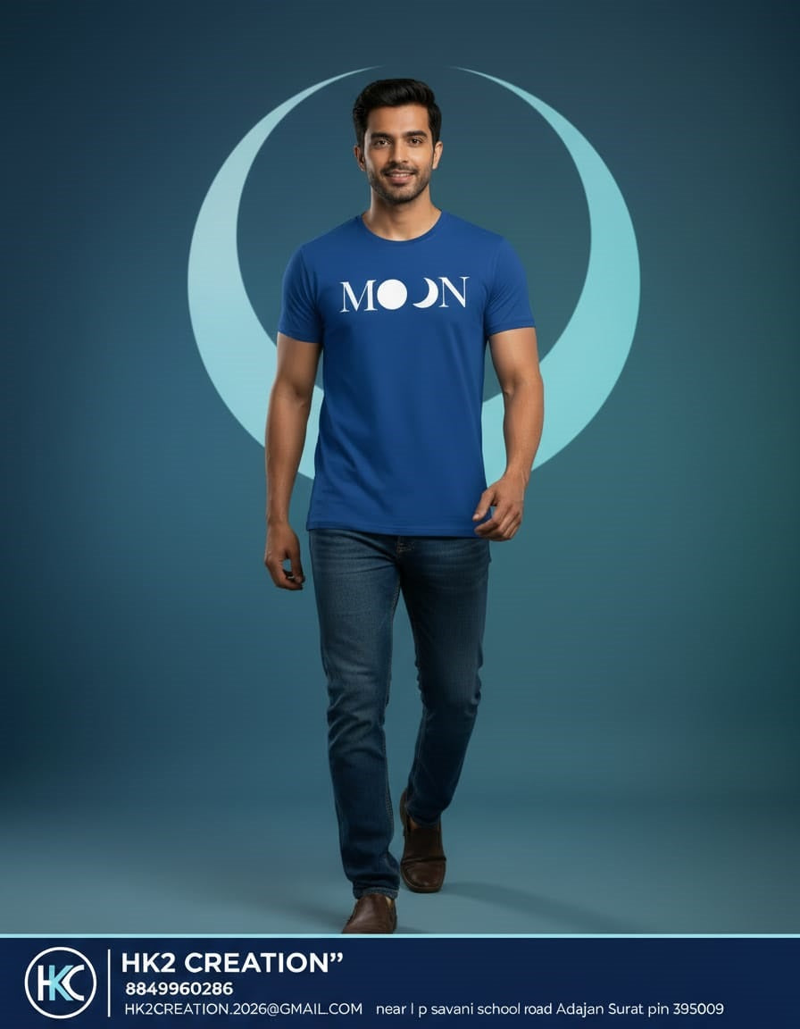MENS WEAR 100% COTTON ROUND NECK T-SHIRT-185 GSM  