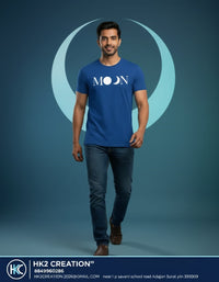 MENS WEAR 100% COTTON ROUND NECK T-SHIRT-185 GSM  "MOON"