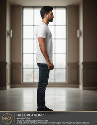 MENS WEAR 100% COTTON ROUND NECK T-SHIRT-185 GSM  "MOON"