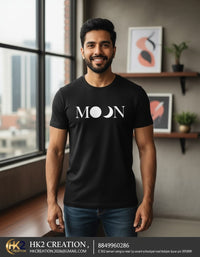 MENS WEAR 100% COTTON ROUND NECK T-SHIRT-185 GSM  "MOON"