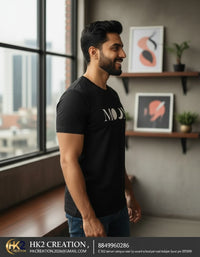 MENS WEAR 100% COTTON ROUND NECK T-SHIRT-185 GSM  "MOON"
