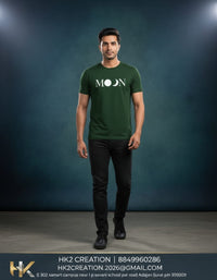 MENS WEAR 100% COTTON ROUND NECK T-SHIRT-185 GSM  "MOON"