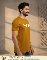 MENS WEAR 100% COTTON ROUND NECK T-SHIRT-185 GSM  "MOON"
