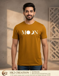MENS WEAR 100% COTTON ROUND NECK T-SHIRT-185 GSM  "MOON"
