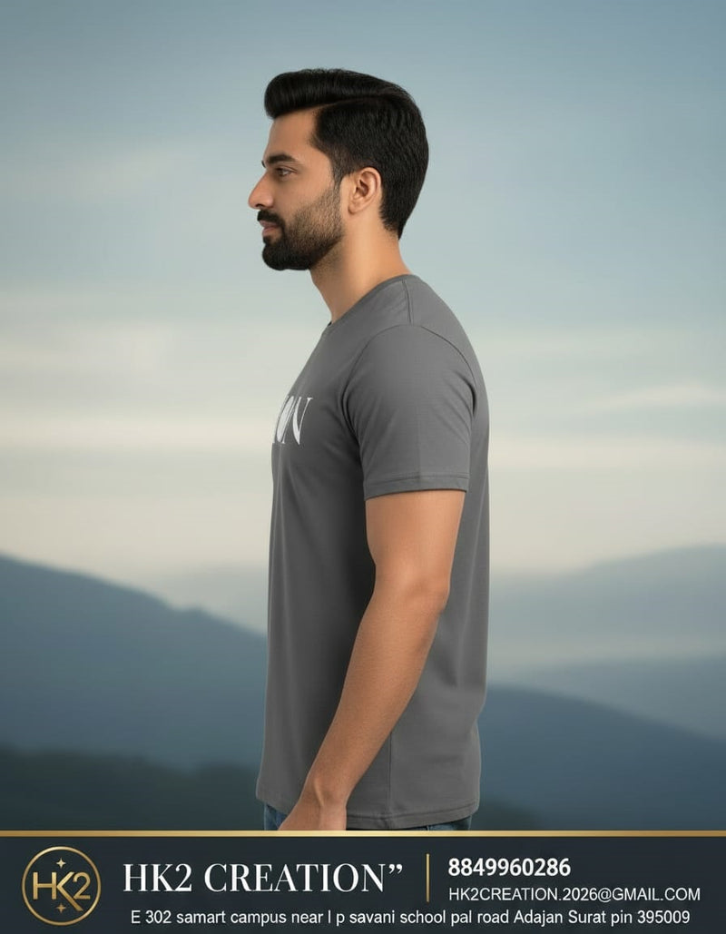 MENS WEAR 100% COTTON ROUND NECK T-SHIRT-185 GSM  "MOON"