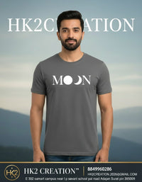 MENS WEAR 100% COTTON ROUND NECK T-SHIRT-185 GSM  "MOON"