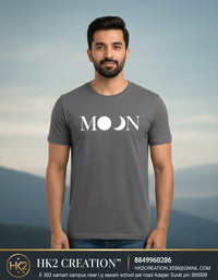 MENS WEAR 100% COTTON ROUND NECK T-SHIRT-185 GSM  "MOON"