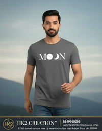 MENS WEAR 100% COTTON ROUND NECK T-SHIRT-185 GSM  "MOON"